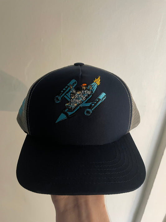 Navy cap white mesh Spacecowboy design